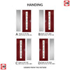 Country Style Uracco 1 Composite Front Door Set with Single Side Screen - Central Tahoe Blue Glass - Shown in Red
