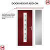 Country Style Uracco 1 Composite Front Door Set with Single Side Screen - Central Tahoe Blue Glass - Shown in Red