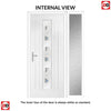 Country Style Uracco 1 Composite Front Door Set with Single Side Screen - Central Tahoe Blue Glass - Shown in Red