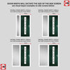 Country Style Uracco 1 Composite Front Door Set with Single Side Screen - Central Tahoe Green Glass - Shown in Green