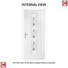 Country Style Uracco 1 Composite Front Door Set with Central Tahoe Black Glass - Shown in Mouse Grey