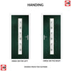 Country Style Uracco 1 Composite Front Door Set with Central Tahoe Green Glass - Shown in Green