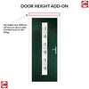 Country Style Uracco 1 Composite Front Door Set with Central Tahoe Green Glass - Shown in Green