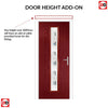 Country Style Uracco 1 Composite Front Door Set with Central Tahoe Blue Glass - Shown in Red