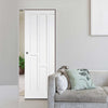 Coventry Style White Primed Panel Absolute Evokit Single Pocket Doors - White Primed