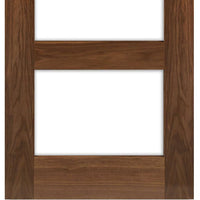Three Folding Doors & Frame Kit - Coventry Walnut Shaker 3+0 - Clear Glass - Prefinished