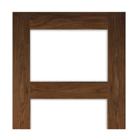 Coventry Walnut Veneer Shaker Style Staffetta Quad Telescopic Pocket Doors - Clear Glass - Prefinished