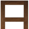 Five Folding Doors & Frame Kit - Coventry Walnut Shaker 3+2 - Clear Glass - Prefinished