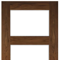 Five Folding Doors & Frame Kit - Coventry Walnut Shaker 3+2 - Clear Glass - Prefinished