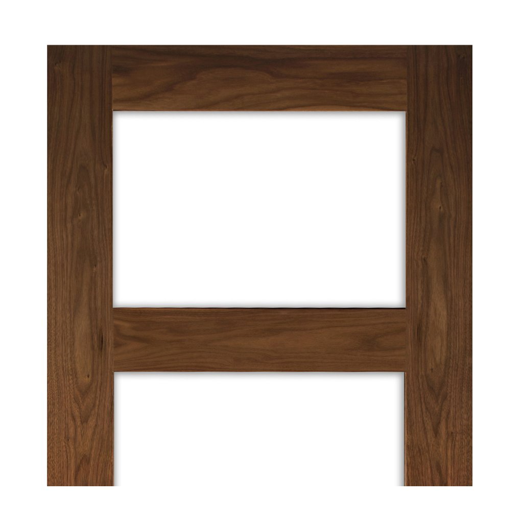 Coventry Walnut Shaker Style Double Evokit Pocket Door Detail - Clear Glass - Prefinished