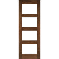 Coventry Walnut Prefinished Shaker Style Door Pair - Clear Glass