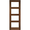 Five Folding Doors & Frame Kit - Coventry Walnut Shaker 3+2 - Clear Glass - Prefinished
