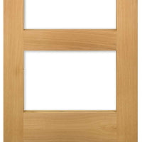 Five Folding Doors & Frame Kit - Coventry Shaker Oak 3+2 - Clear Glass - Unfinished