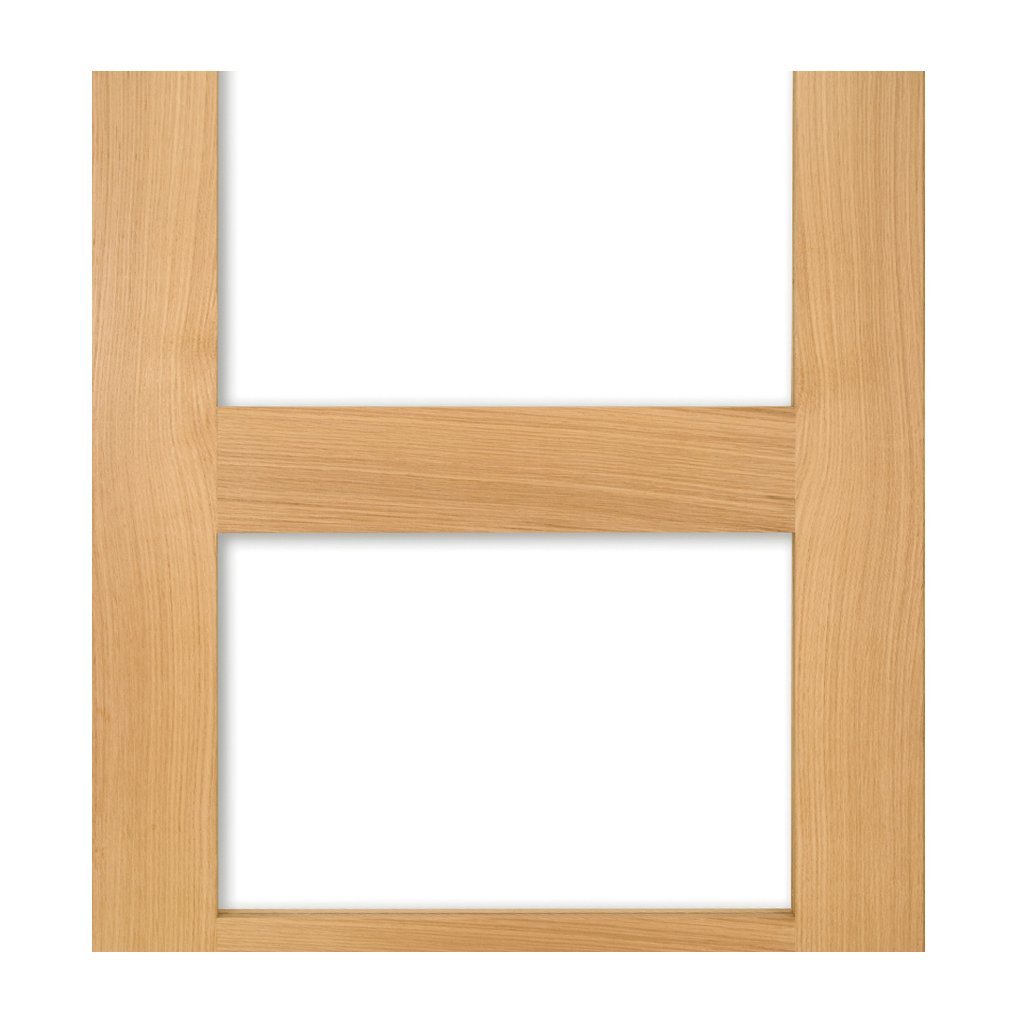 Coventry Shaker Style Oak Double Evokit Pocket Door Detail - Clear Glass - Unfinished