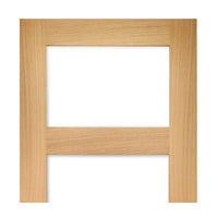 Coventry Shaker Style Oak Veneer Staffetta Quad Telescopic Pocket Doors - Clear Glass - Unfinished
