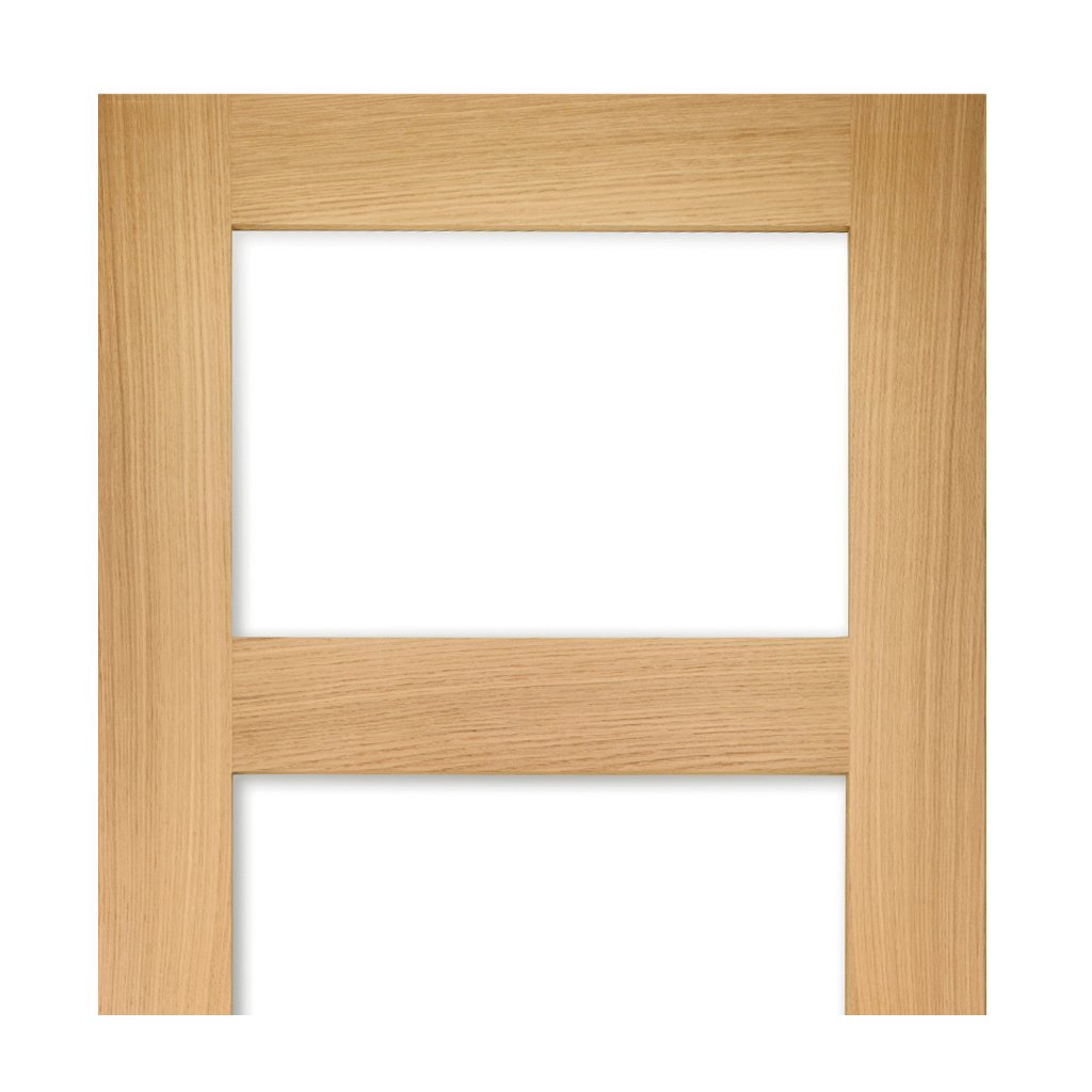 Coventry Shaker Style Oak Double Evokit Pocket Door Detail - Clear Glass - Unfinished