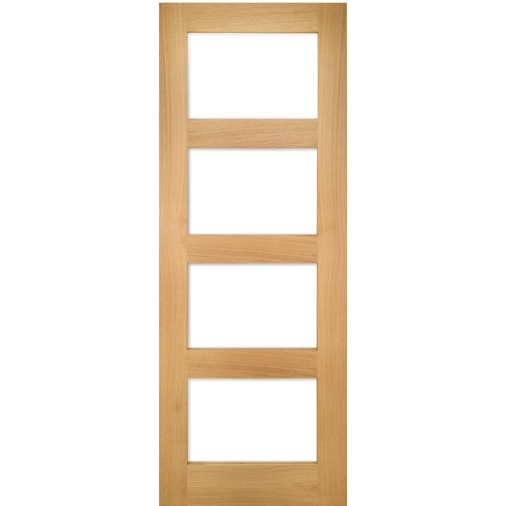 Coventry Shaker Style Oak Door Pair - Clear Glass - Unfinished