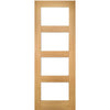 Three Folding Doors & Frame Kit - Coventry Shaker Oak 3+0 - Clear Glass - Unfinished