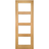 Bespoke Coventry Oak Internal Door Pair - Clear Glass - Prefinished