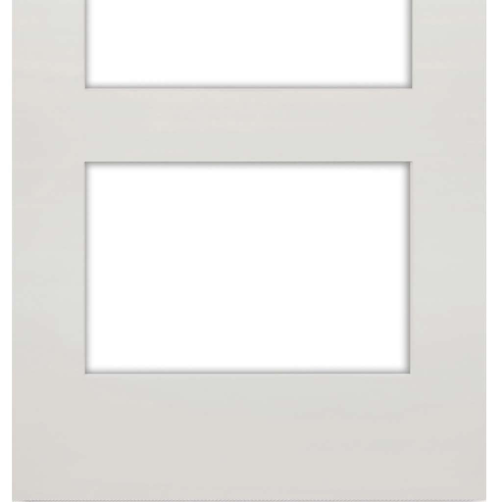 Five Folding Doors & Frame Kit - Coventry Shaker 3+2 - Clear Glass - White Primed