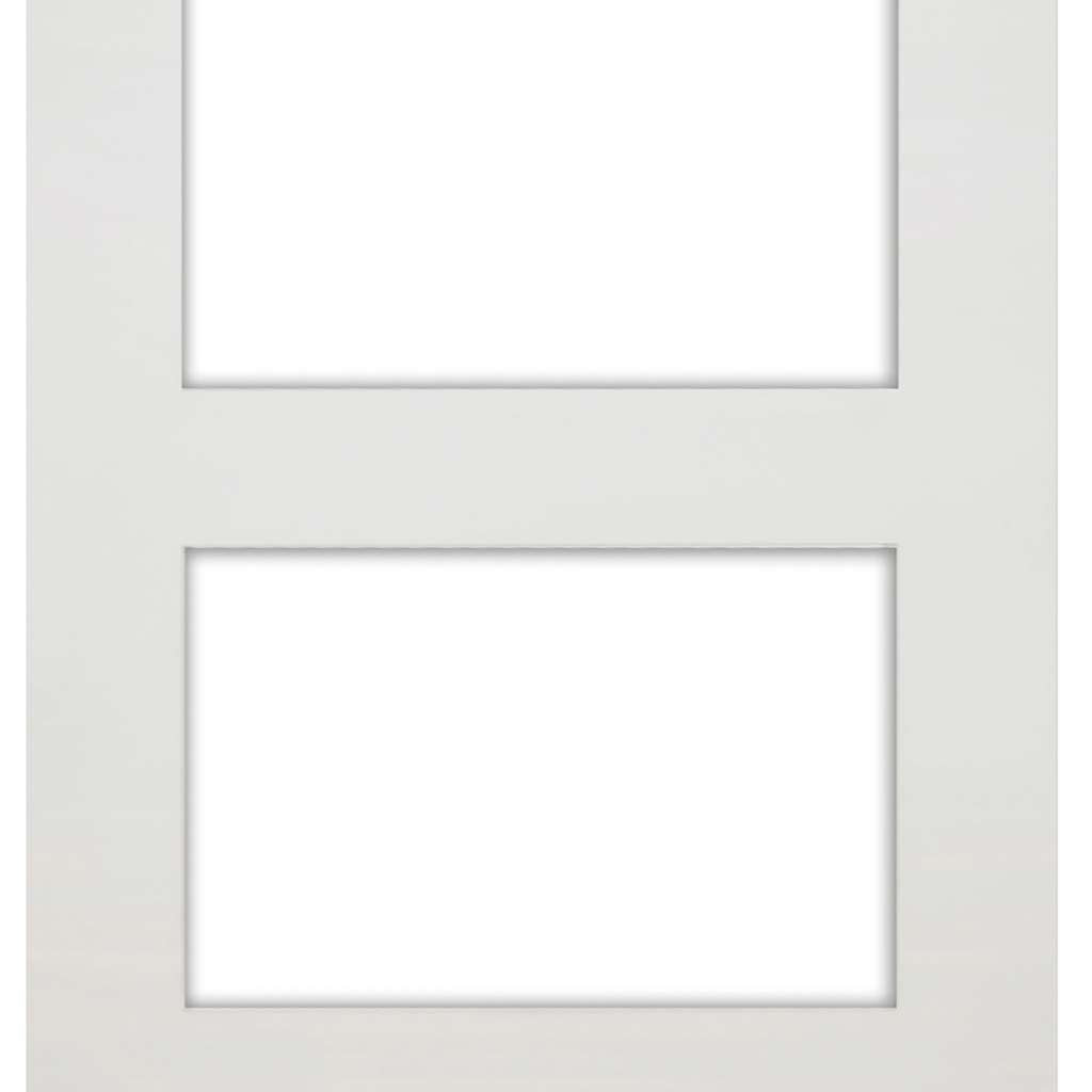Four Folding Doors & Frame Kit - Coventry Shaker 3+1 - Clear Glass - White Primed