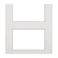 Coventry Shaker Staffetta Twin Telescopic Pocket Doors - Clear Glass - White Primed