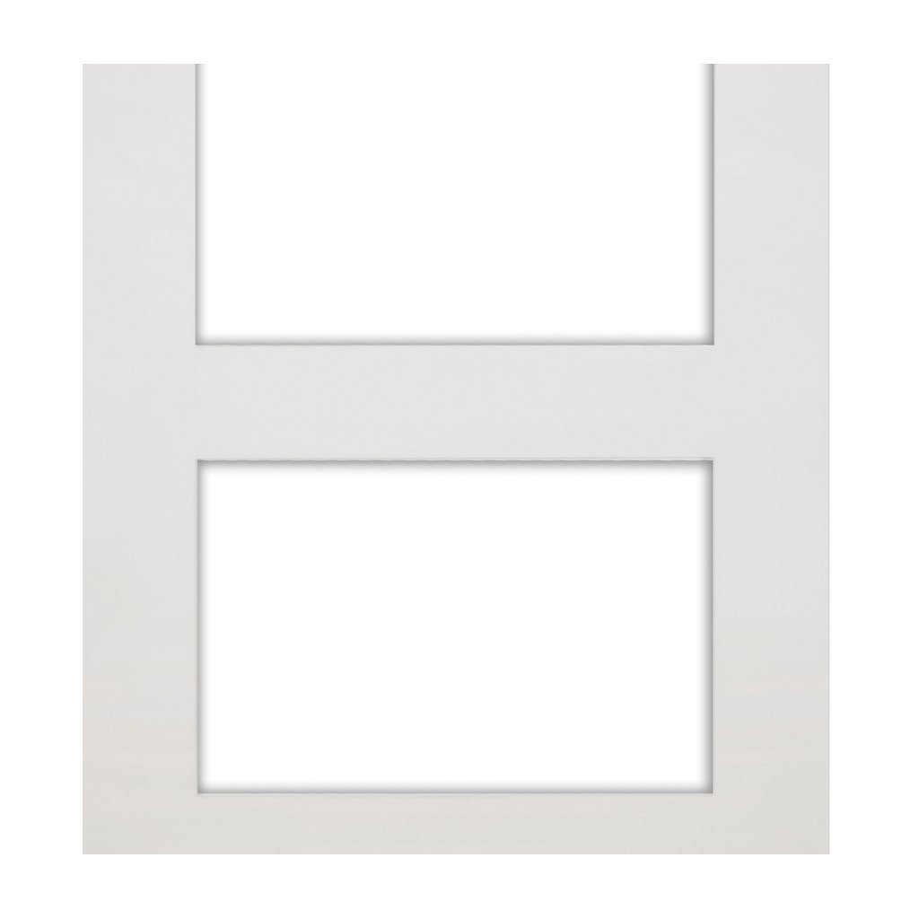 Coventry Shaker Staffetta Twin Telescopic Pocket Doors - Clear Glass - White Primed