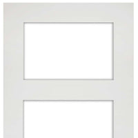Four Folding Doors & Frame Kit - Coventry Shaker 3+1 - Clear Glass - White Primed
