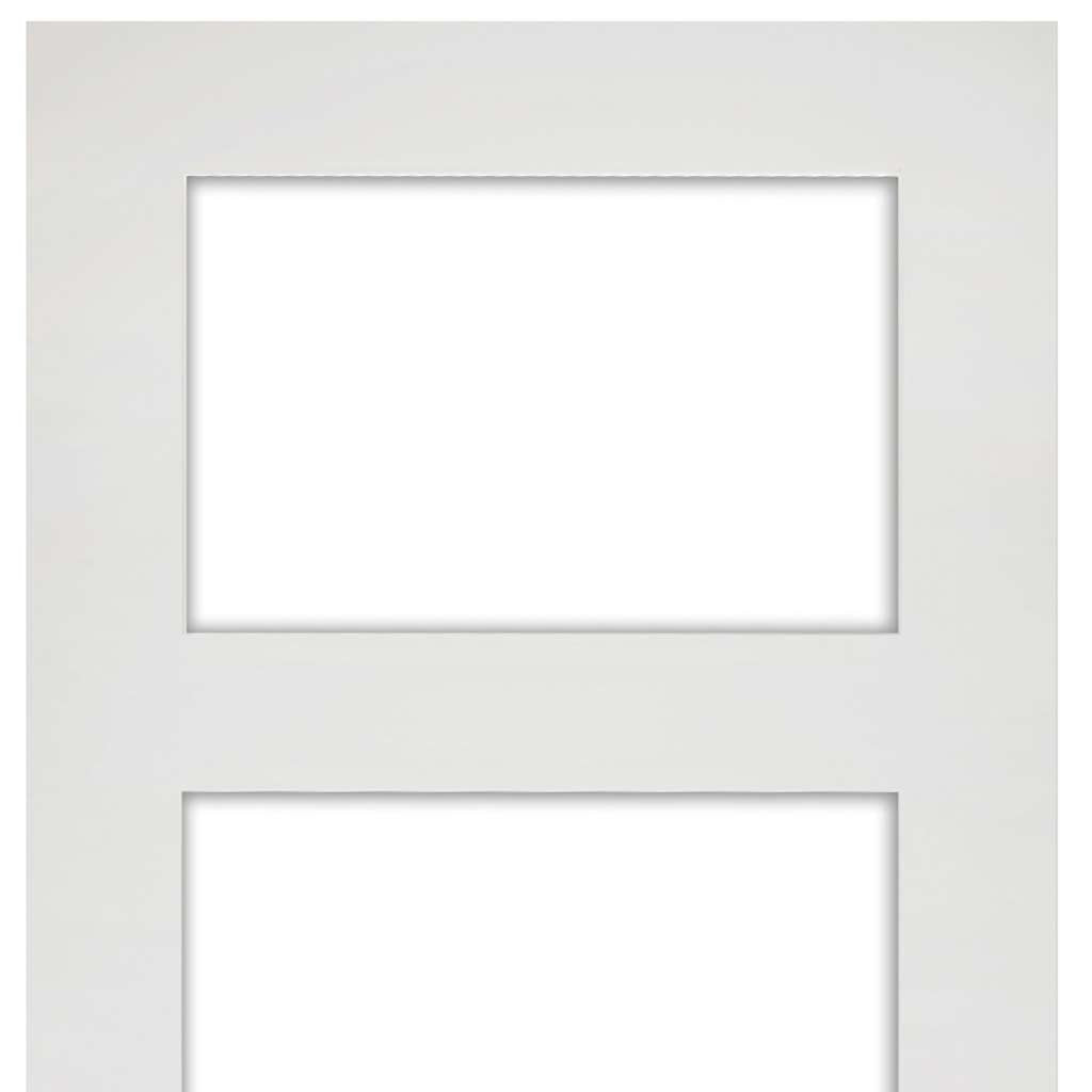 Five Folding Doors & Frame Kit - Coventry Shaker 3+2 - Clear Glass - White Primed