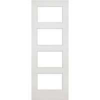 Coventry Shaker Absolute Evokit Single Pocket Door Detail - Clear Glass - White Primed