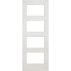 Three Folding Doors & Frame Kit - Coventry Shaker 3+0 - Clear Glass - White Primed