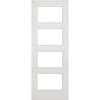 Four Folding Doors & Frame Kit - Coventry Shaker 3+1 - Clear Glass - White Primed