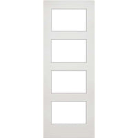 Five Folding Doors & Frame Kit - Coventry Shaker 3+2 - Clear Glass - White Primed
