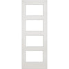 Coventry Shaker Double Evokit Pocket Door Detail - Clear Glass - White Primed