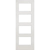 Coventry Shaker Double Evokit Pocket Door Detail - Clear Glass - White Primed