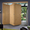 Three Folding Doors & Frame Kit - Coventry Contemporary Panel Oak 3+0 - Unfinished