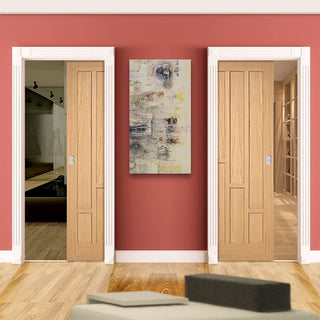 Image: Coventry Contemporary Oak Veneer Unico Evo Pocket Doors