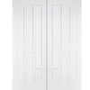 LPD Joinery Coventry Panel Fire Door Pair - 30 Minute Fire Rated - White Primed
