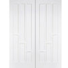 LPD Joinery Coventry Panel Fire Door Pair - 30 Minute Fire Rated - White Primed