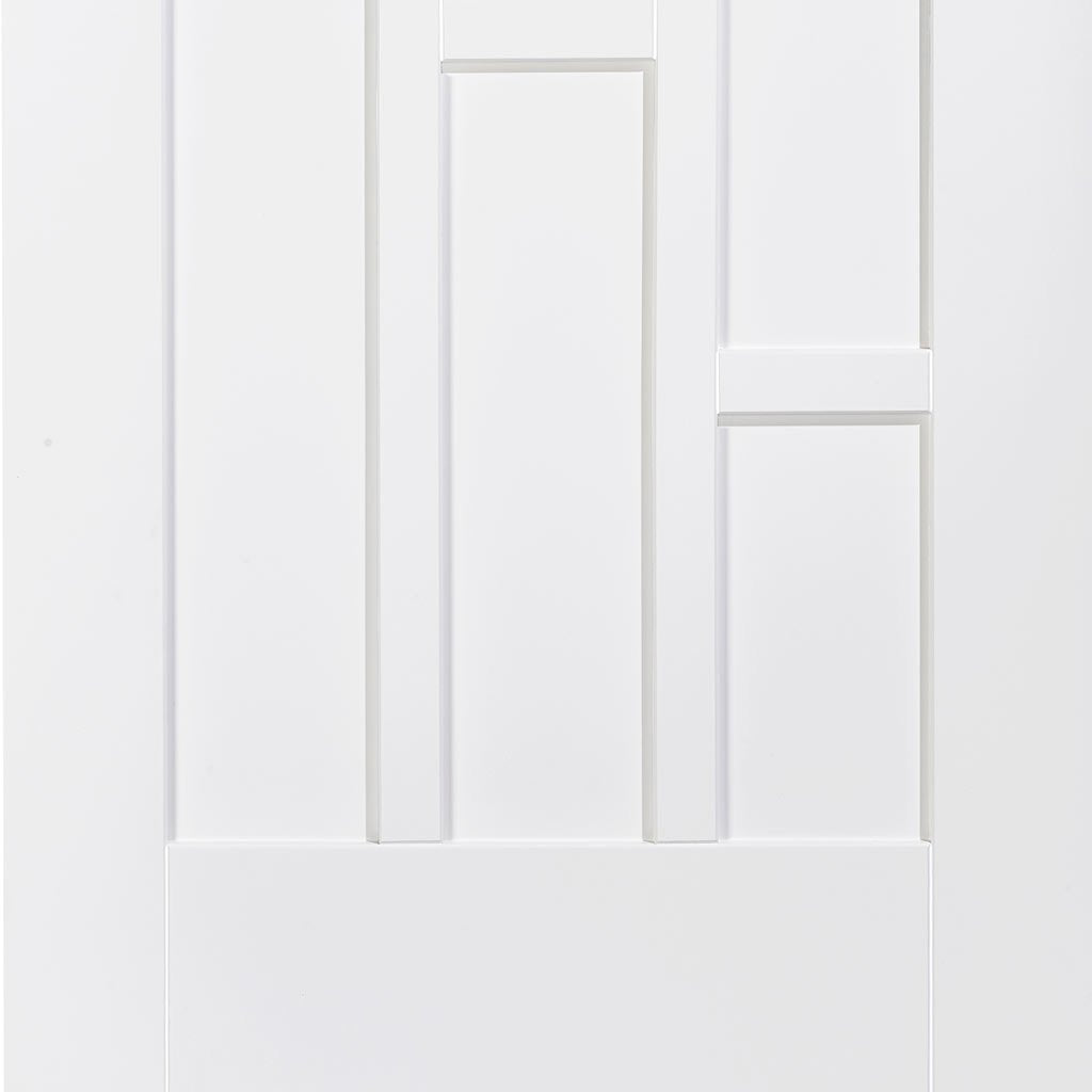 Two Sliding Wardrobe Doors & Frame Kit - Coventry Panel Door - White Primed