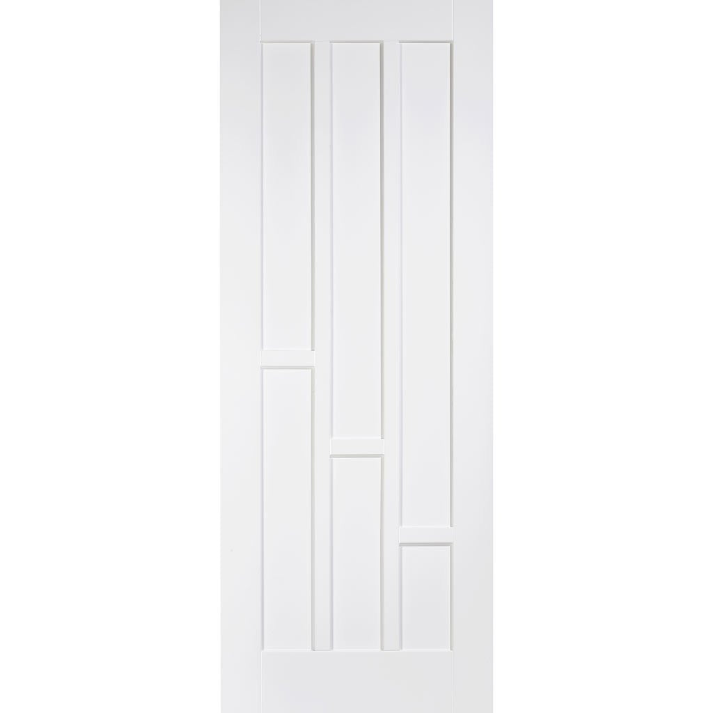Two Sliding Wardrobe Doors & Frame Kit - Coventry Panel Door - White Primed
