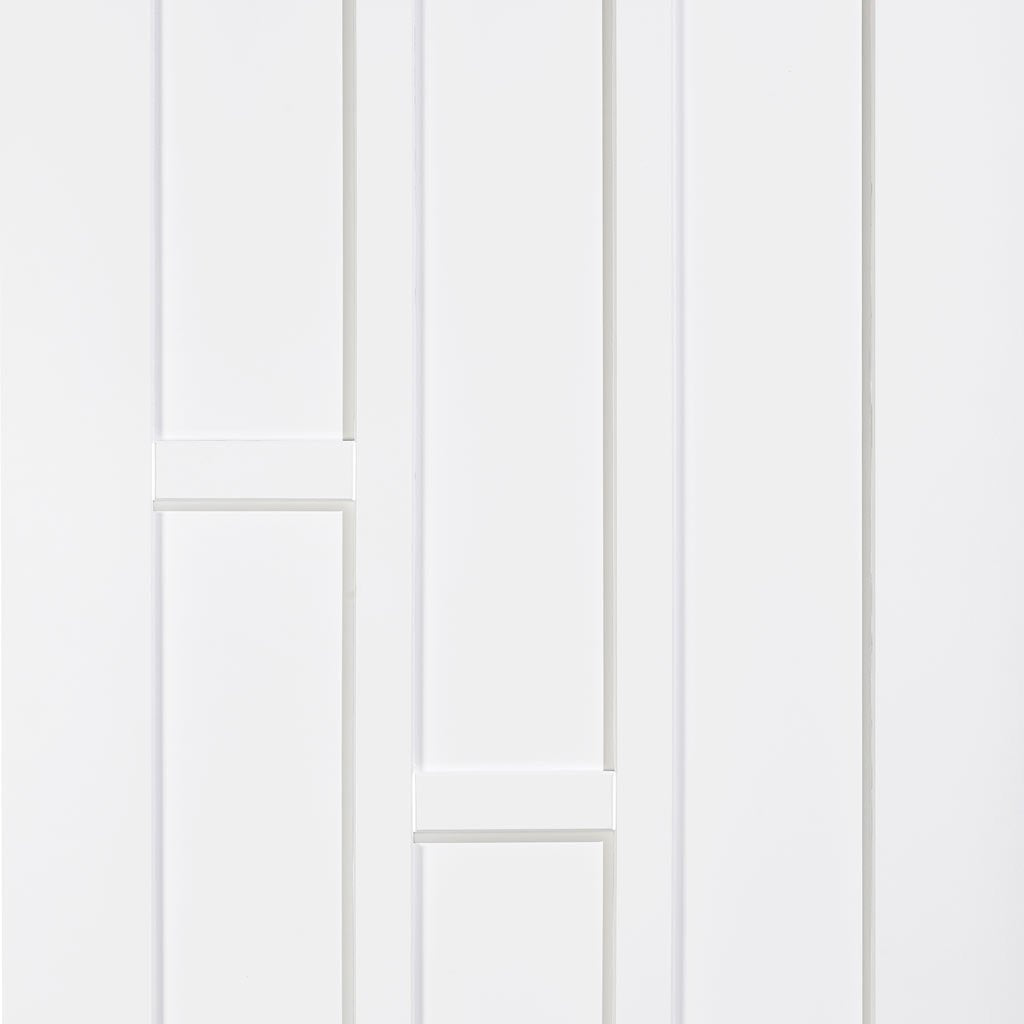 Two Sliding Wardrobe Doors & Frame Kit - Coventry Panel Door - White Primed
