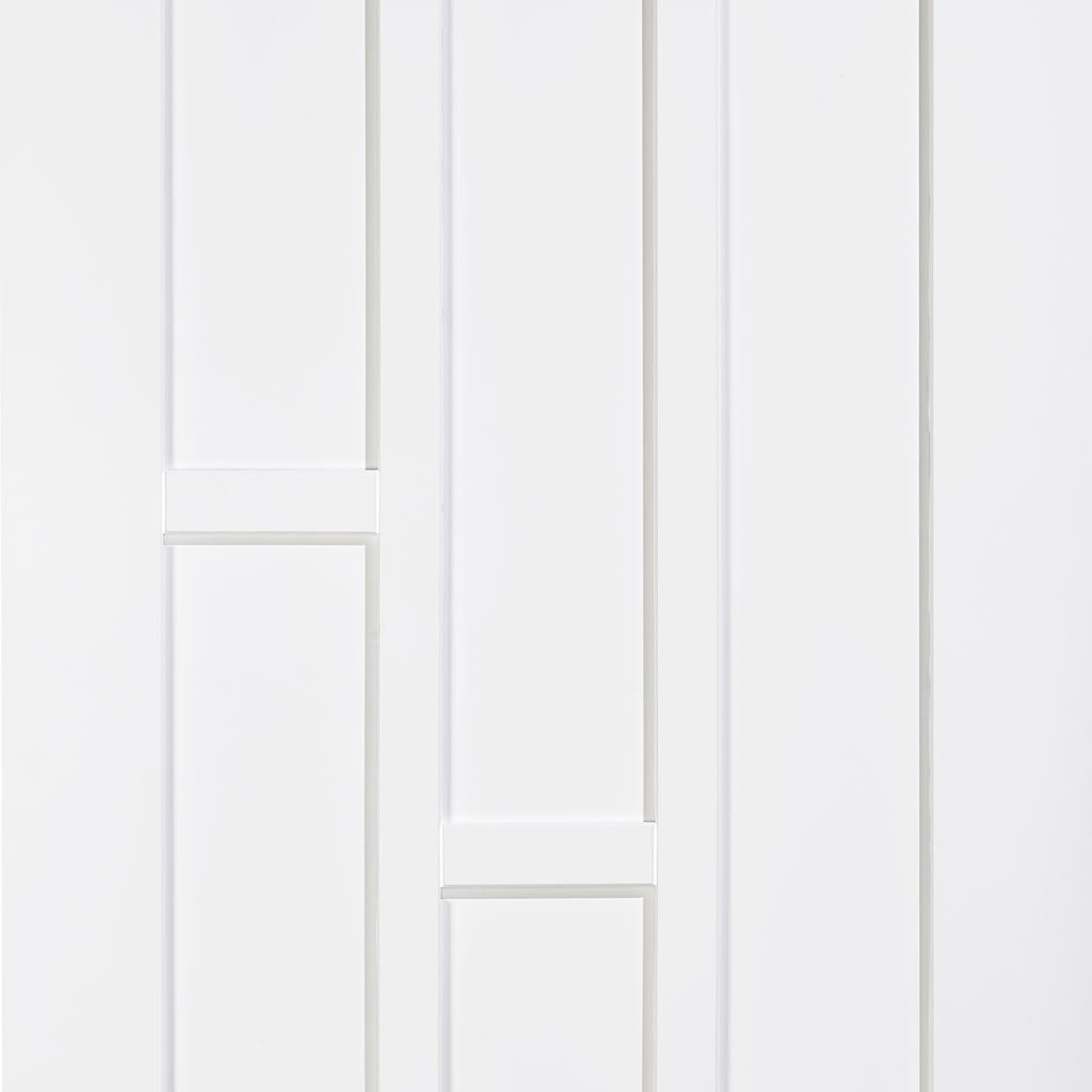 Coventry Style Panel Double Evokit Pocket Door - White Primed