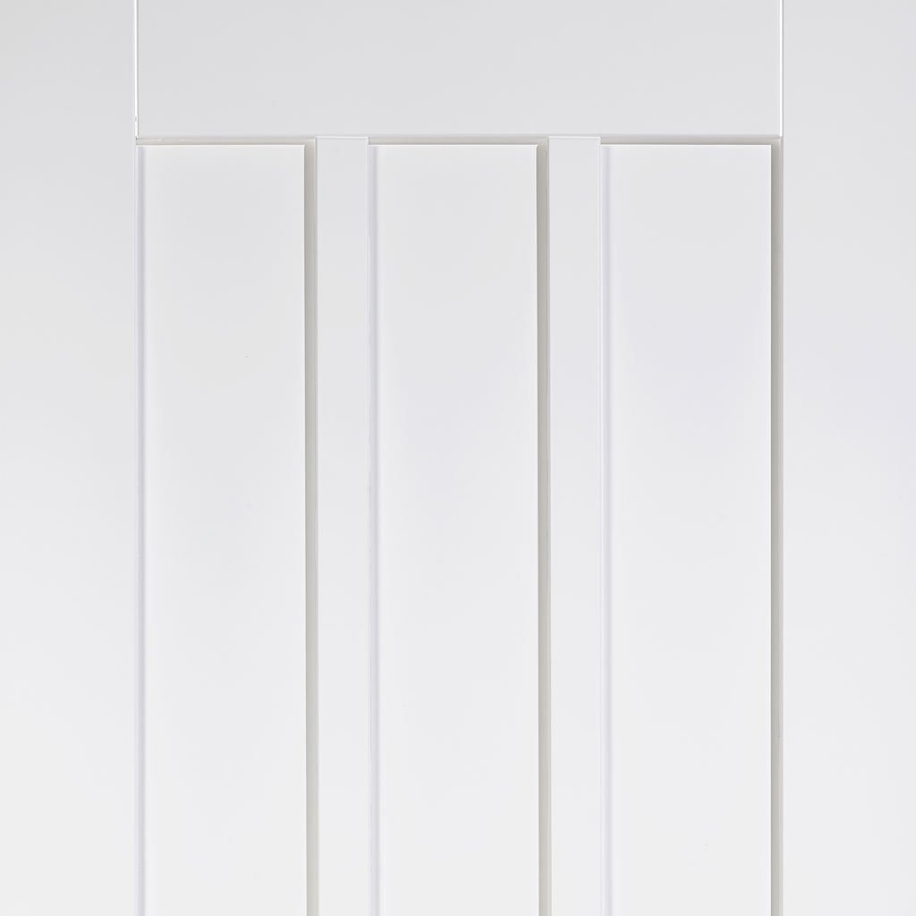 Coventry Style Panel Staffetta Quad Telescopic Pocket Doors - White Primed