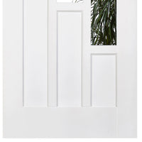 Three Sliding Doors and Frame Kit - Coventry Door - Clear Glass - White Primed