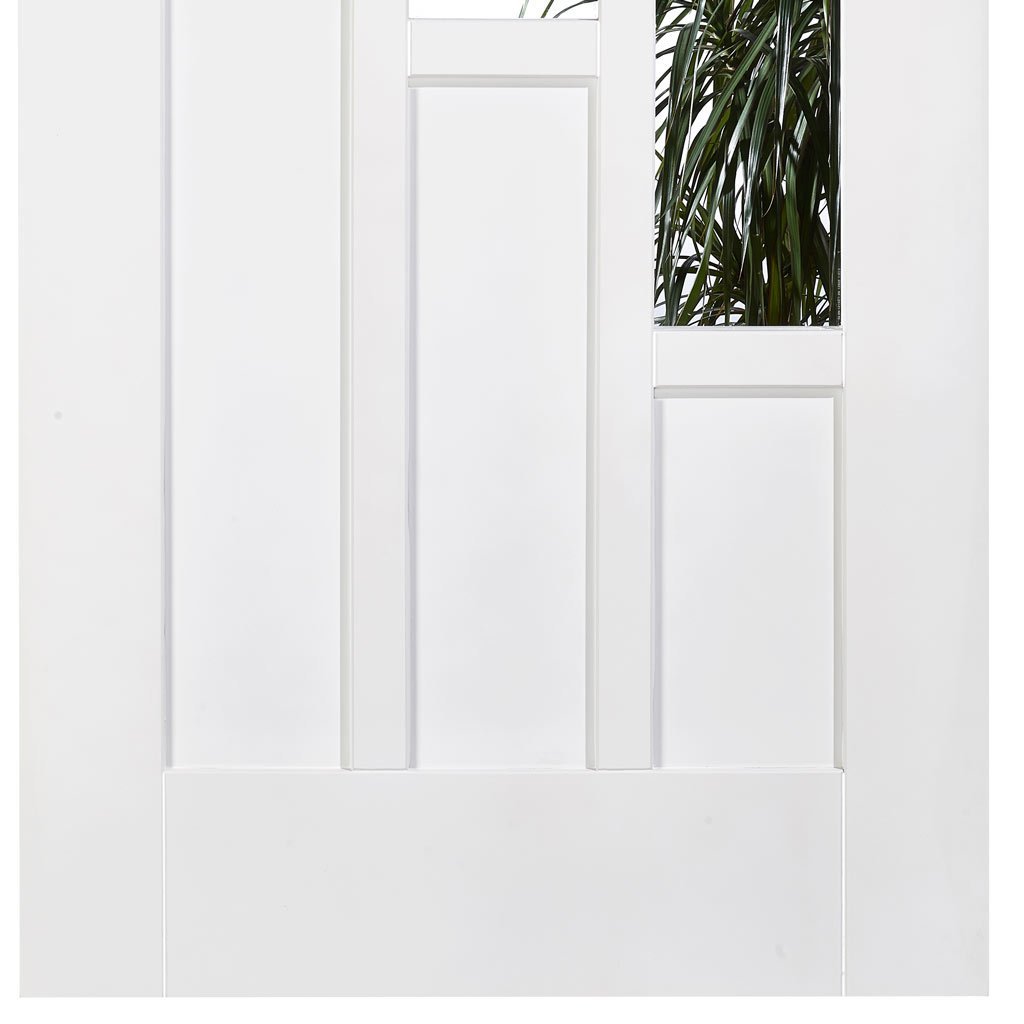 Coventry Style Single Evokit Pocket Door Detail - Clear Glass - White Primed