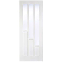 Two Folding Doors & Frame Kit - Coventry 2+0 - Clear Glass - White Primed