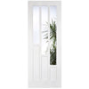 Coventry Style Staffetta Quad Telescopic Pocket Doors - Clear Glass - White Primed