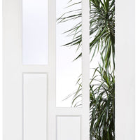 Three Sliding Doors and Frame Kit - Coventry Door - Clear Glass - White Primed