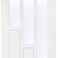 Two Folding Doors & Frame Kit - Coventry 2+0 - Clear Glass - White Primed
